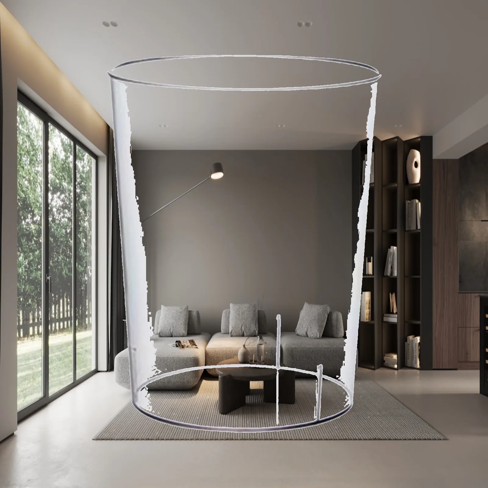 Minimalist Trash Can Clear Trashcan Wastebasket Rubbish Bin for Bathroom Car