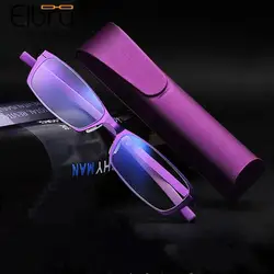 Elbru Anti Blue Light Computer Reading Glasses Women Men Ultralight Sqaure Reading Presbyopic Eyewear Diopters+1.0+1.5+2.0+4.0