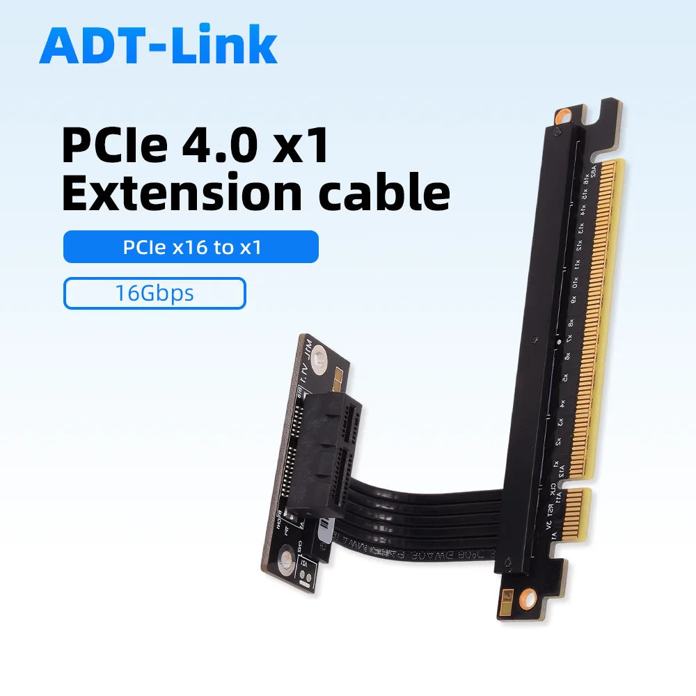 PCIe 4.0 X16 To X1 X4 X8 Extension Cable 90 Degree Angle M.2 U.2 PCI-E Slot Riser Adapter for Mini-PCIe WiFi and NVMe SSD Card