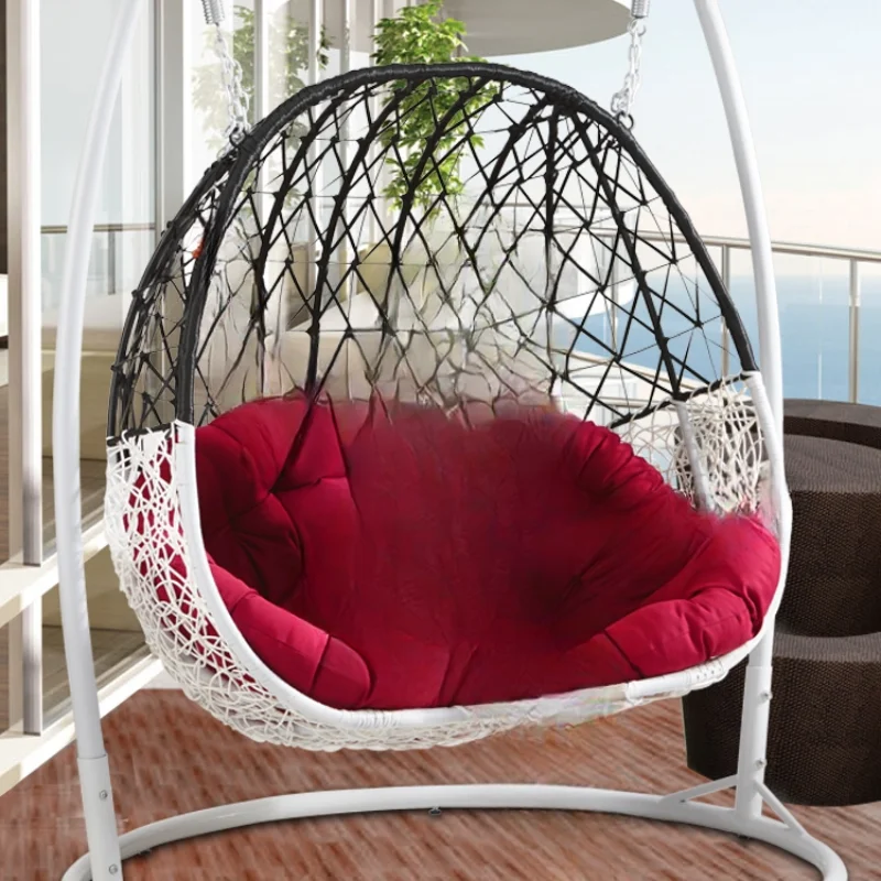 Basket swing, rattan art hanging chair indoor balcony outdoor swing chair hanging railing rocking chair