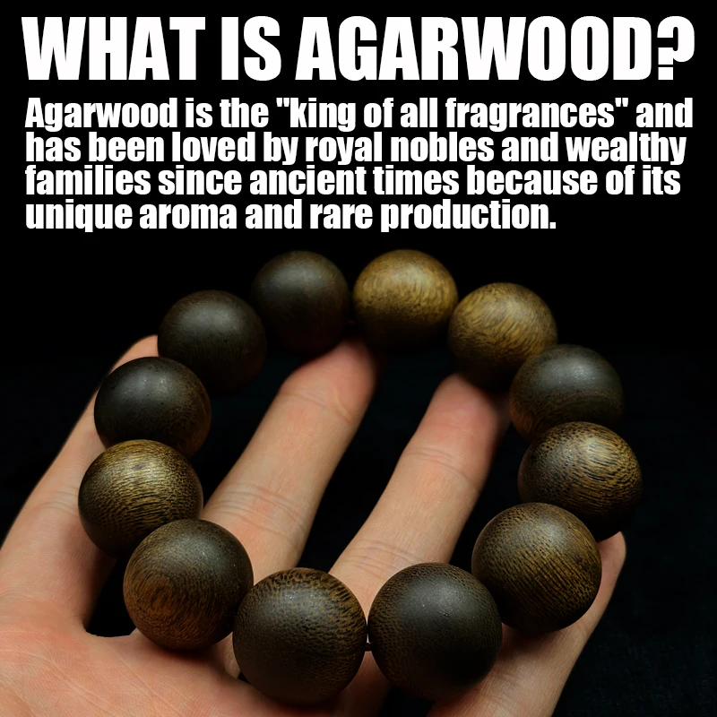 0.787 Inches*12 Pieces, about 53 Grams, Qinan, Natural Agarwood, High-Quality Wooden Toys, Bracelets, Beads, Necklaces, Bracelets, Jewelry, Fashionable, Retro, Collectibles, Gift Boxes, Essential Gifts [Sinking, Water, Grade]