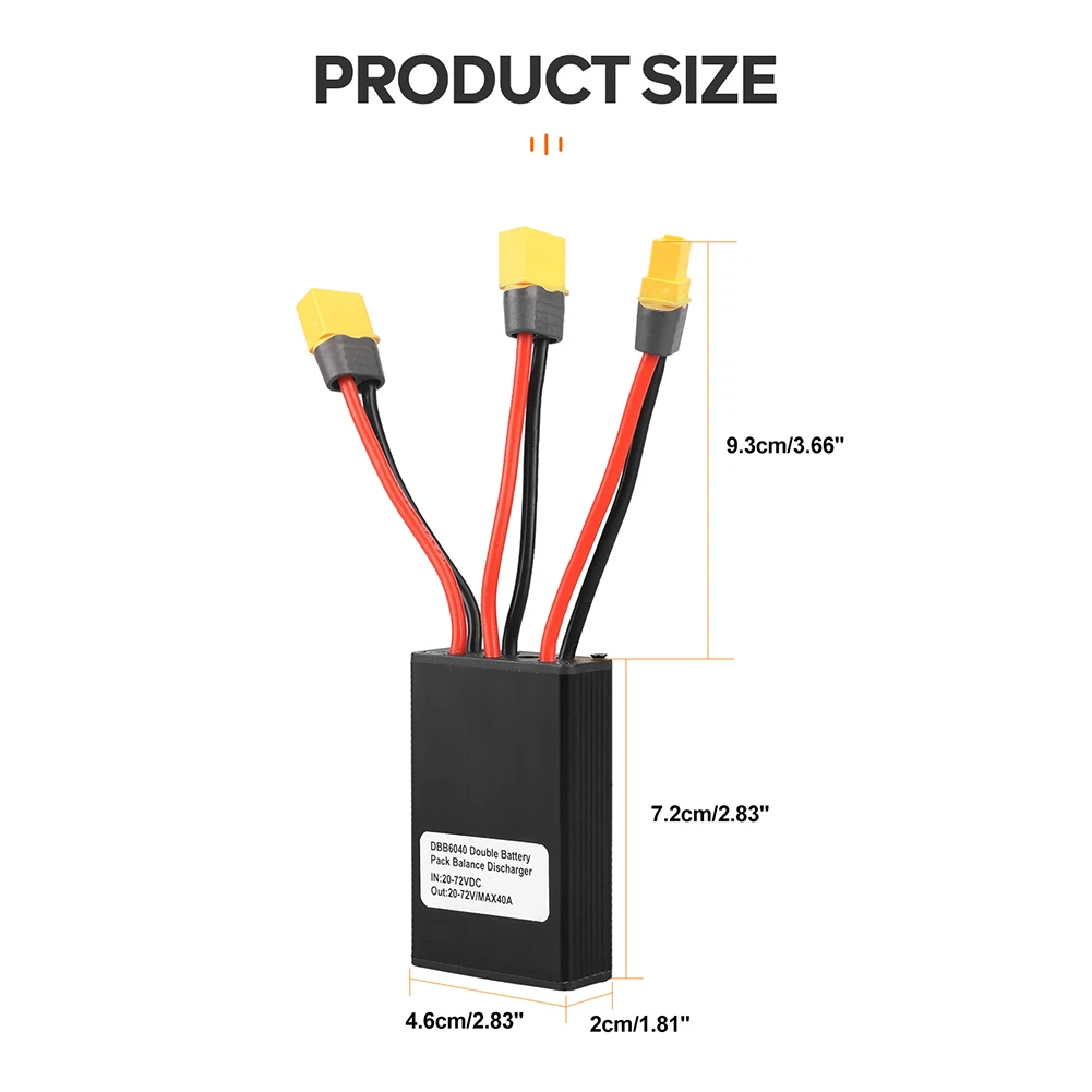 1pc Ebike Battery Connection Adapter 12V-72V 40A E-bike Dual Batteries Connection Adapters Discharge Converters Parallel Parts