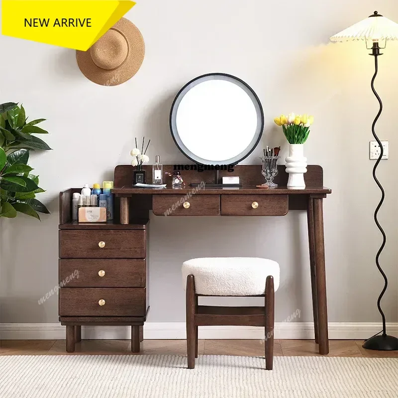 

M138 Vintage Wooden Dressing Tables Stool Organizers Storage Dressers Bedroom Makeup Vanity Table for Girl Classic Bedroom Furni