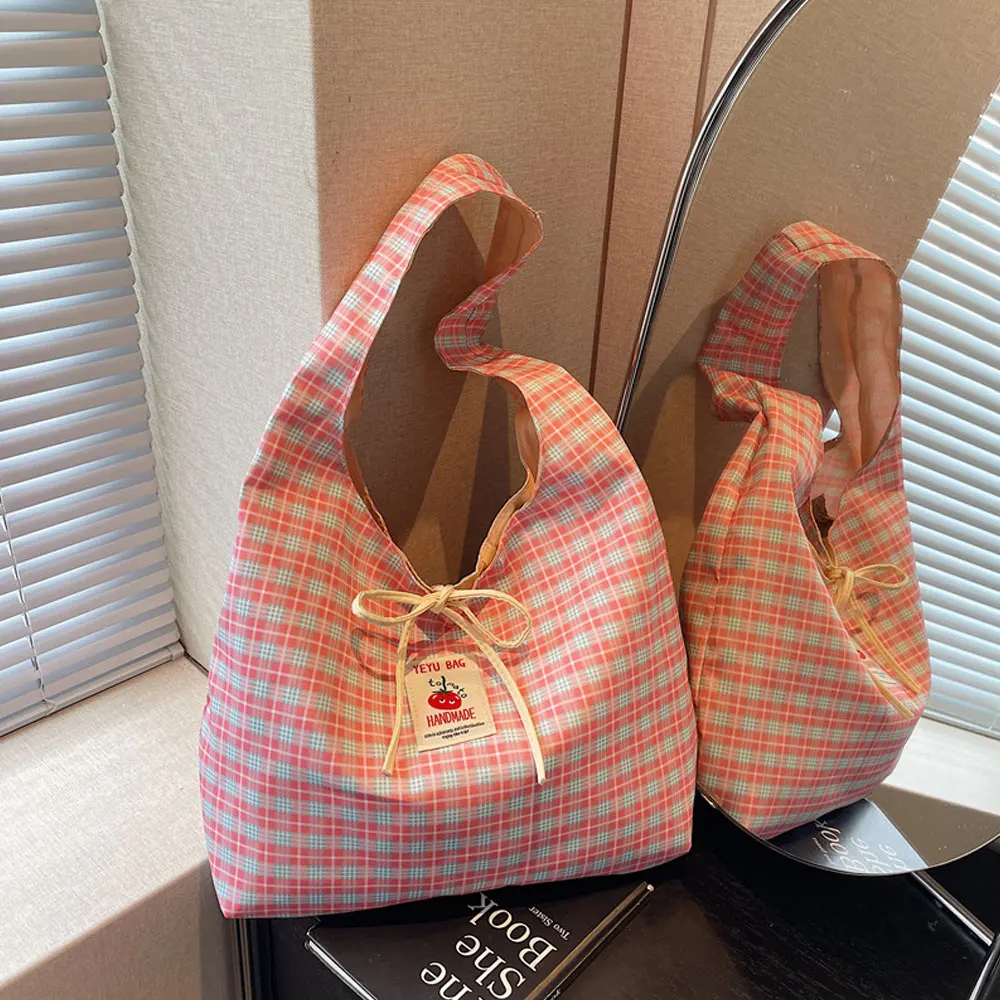 Korean-Style Ins New Lazy Sweet Plaid Summer Thin Shoulder Shopping Bag Casual Commuter Vest Bag Women's Bag view 5