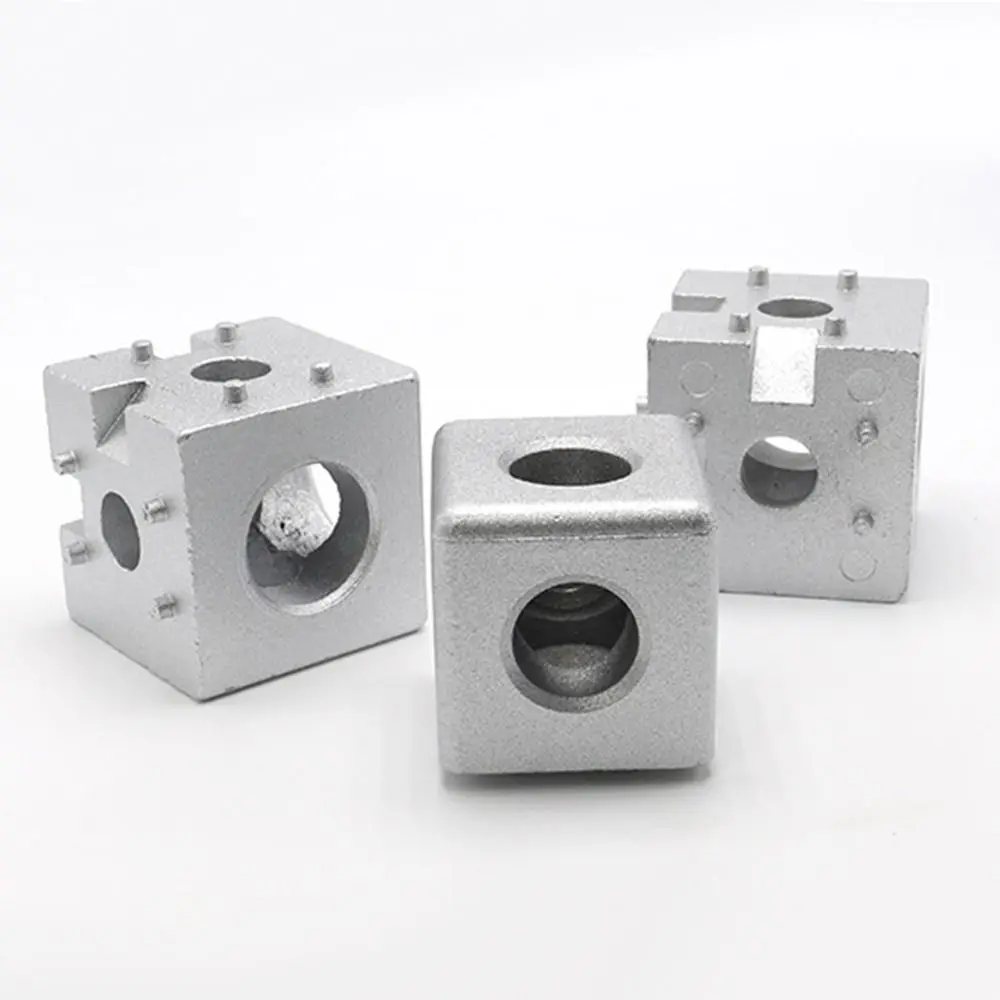 1Pcs 2020 3030 4040 4545 Aluminum Cube Corner Connector Aluminum Cube Design Aluminum Profile Fastener Corner Fastener Silver