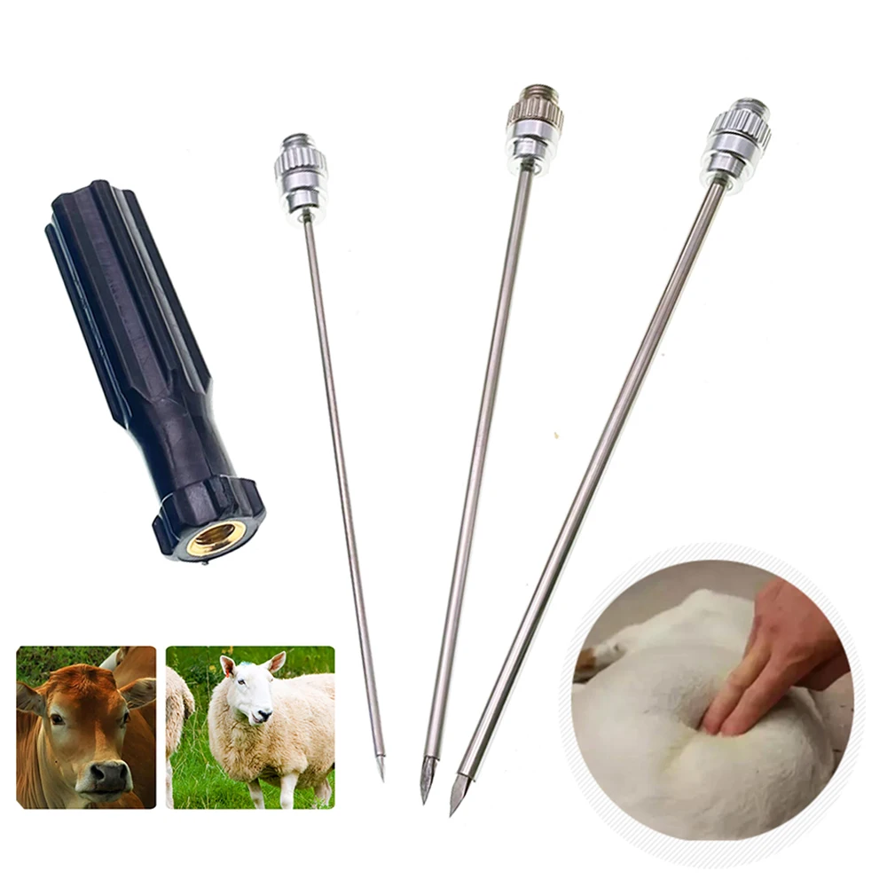 Ruminants Cattle Trocar Cannula Stainless Steel Deflation Needle Rumen Puncture Exhaust Ruminant Air Venting Stomach Bleeding