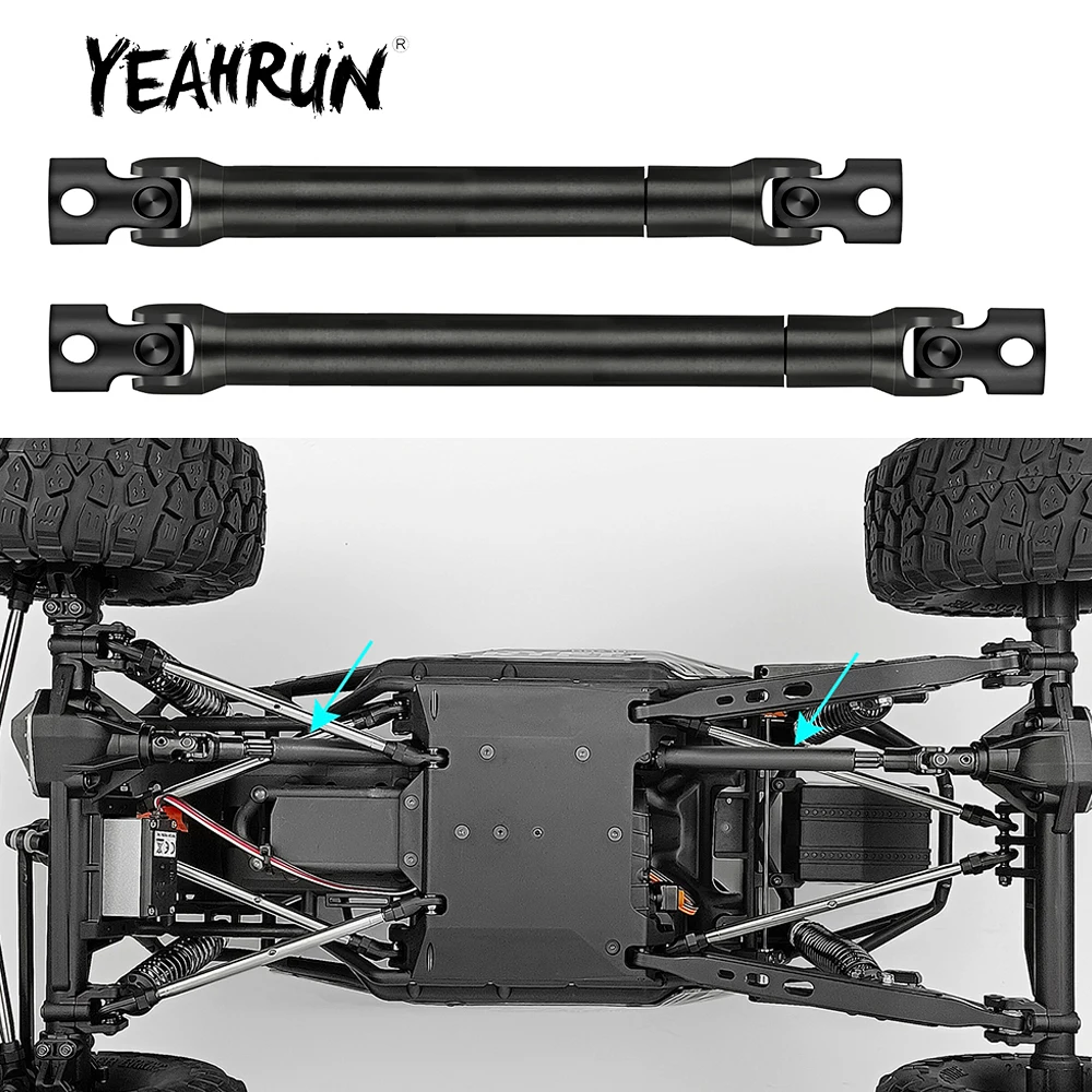 YEAHRUN 2Pcs Front & Rear Steel Drive Shaft for Axial RBX10 AXI03005 1/10 RC Crawler Car Model Upgrade Parts Accessories