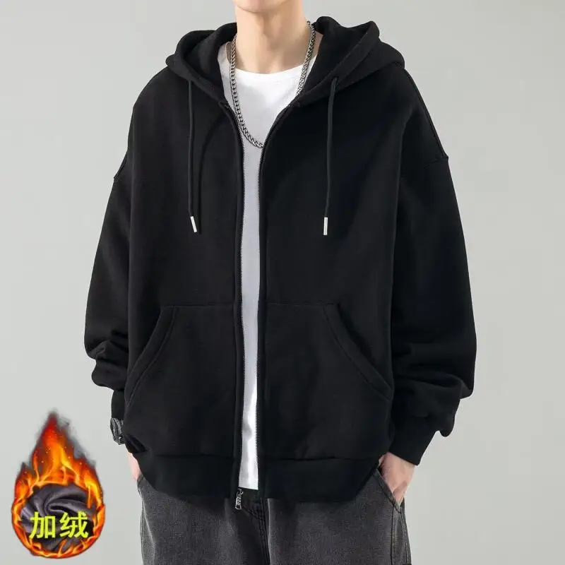 

Одежда больших размеров, мужская одежда M-8XL, куртка-кардиган с капюшоном, осенне-зимняя одежда, толстовка с капюшоном для отдыха, бархатная свободная домашняя одежда, новый стиль