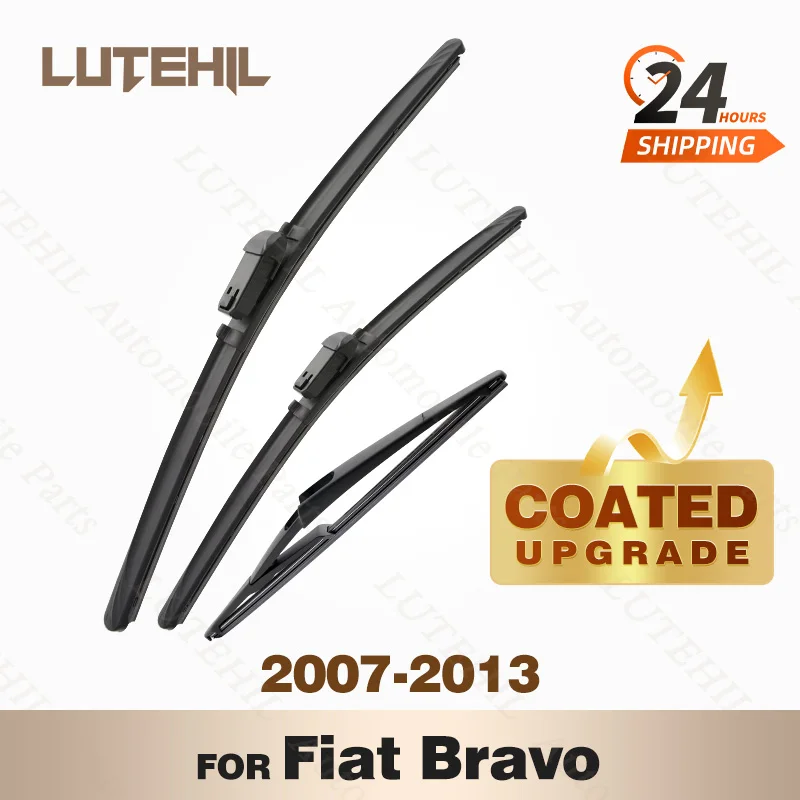 

LUTEHIL's Silicone Front & Rear Wiper Set For Fiat Bravo 2007 - 2013 2008 2009 2010 2011 coated windshield wiper blade 24"18"12"