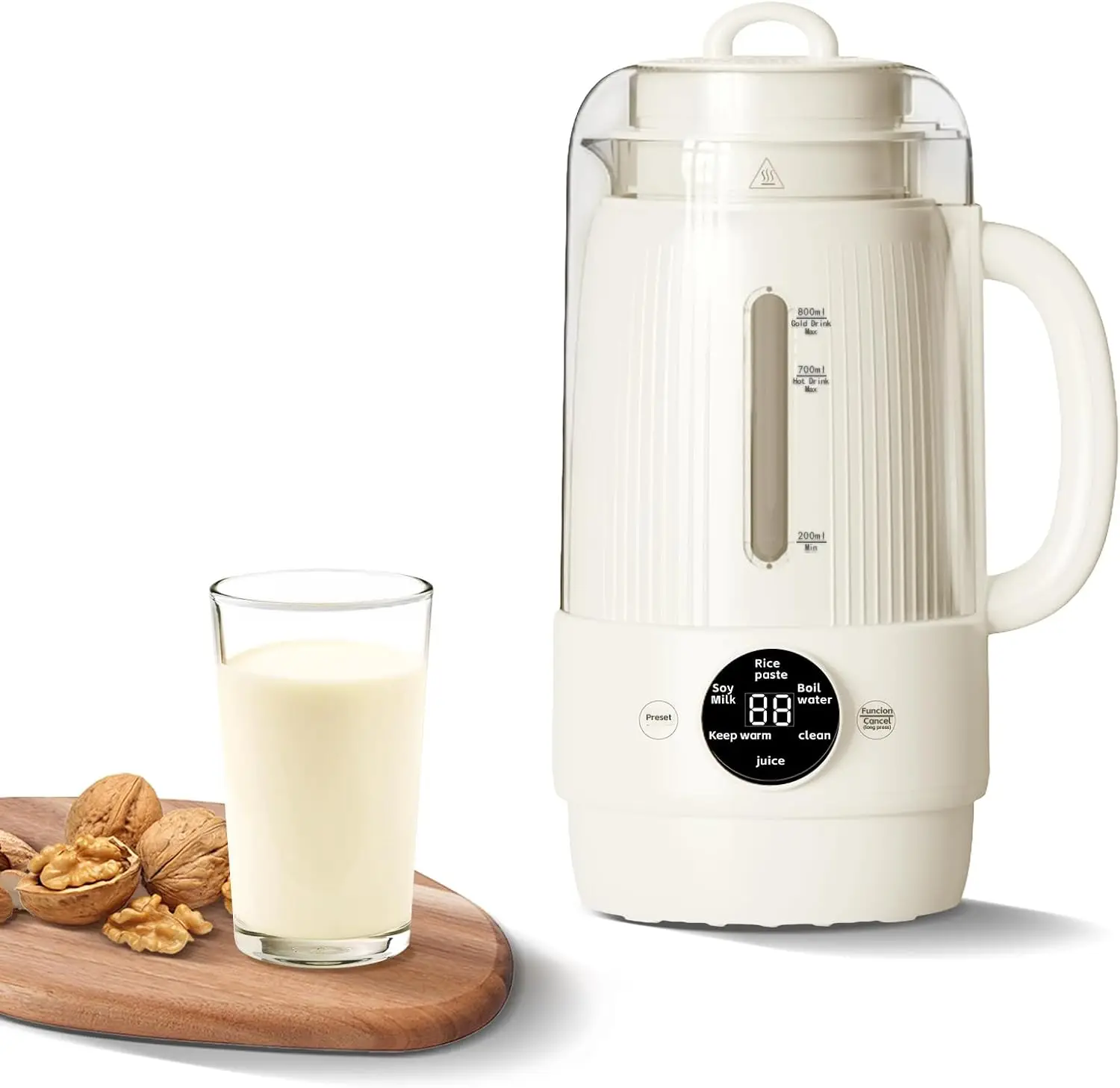 Automatic Nut Milk Maker, 25oz Soy Milk Maker Machine Homemade Almond, Plant-Based Milk, Oat, Soy, Dairy Free Beverages