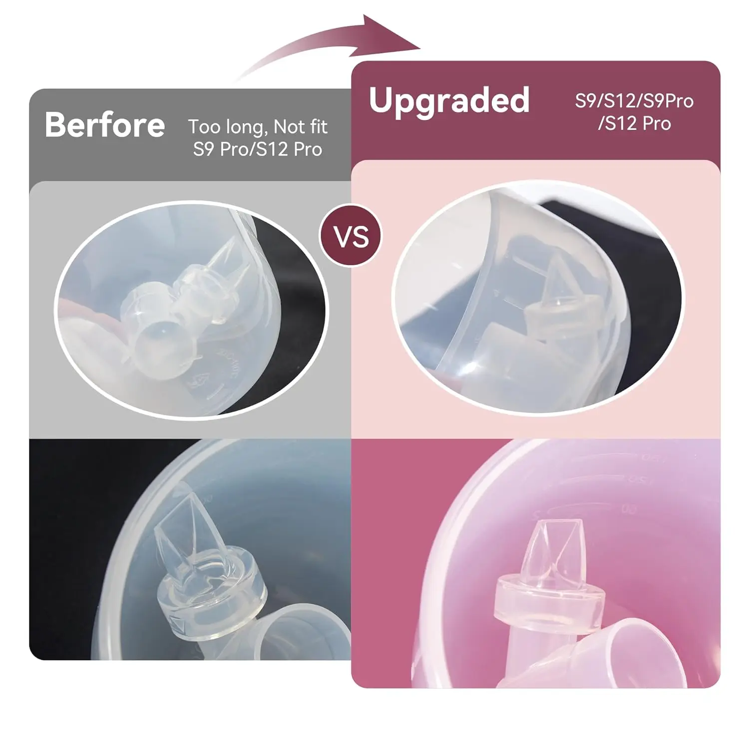 S9 Pro/S12 Pro/S9/S12 Duckbill Valve Silicone Diaphragm, Compatible with momcozy Breastpump, Electric Breast Pump Replacement