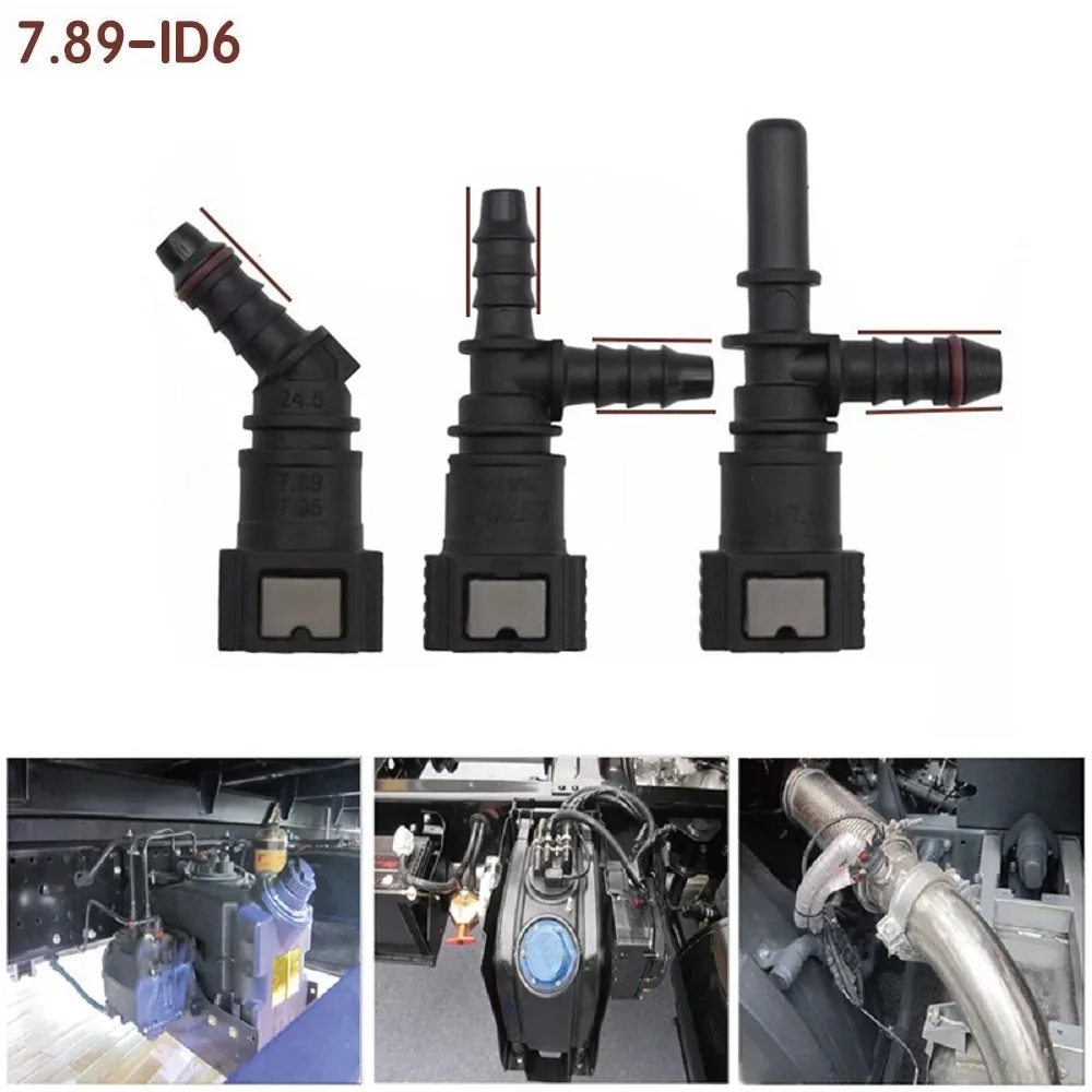 7.89 ID6 Hose Coupler Auto Accessories PA12 Plastic 45° Quick Release Connector Bundy Tee Fuel Line Hose