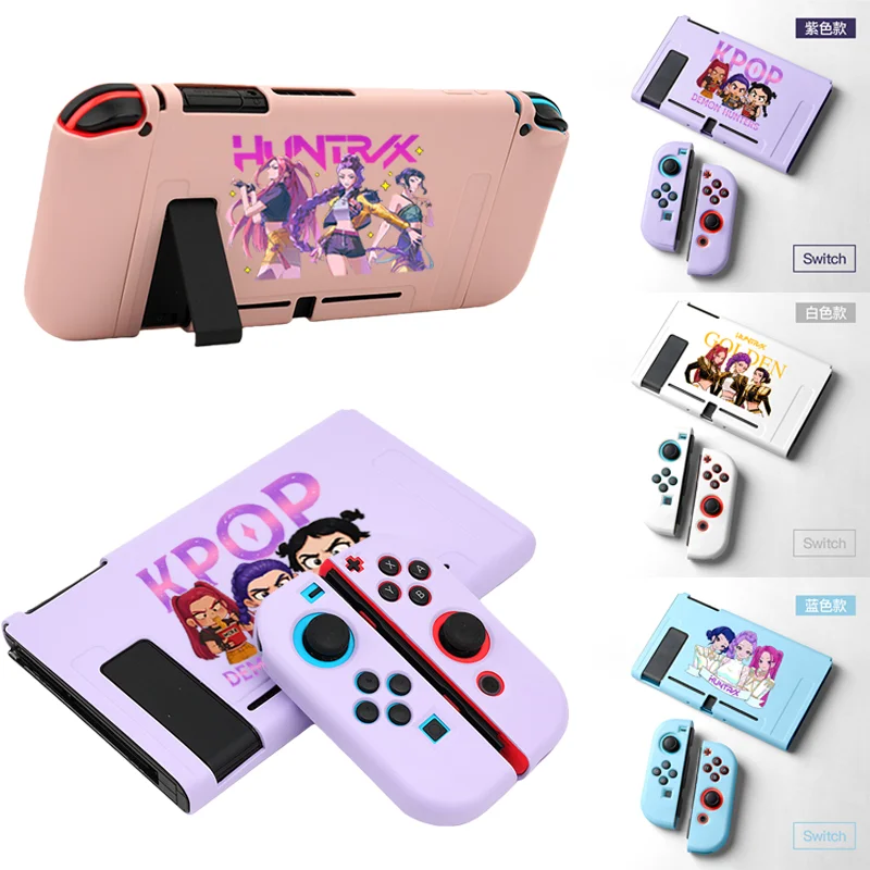 

Защитный чехол K-Pop Demon Hunters для Nintendo Switch NS, мультяшный игровой контроллер, аксессуары для контроллера Joycon, подарок для детей