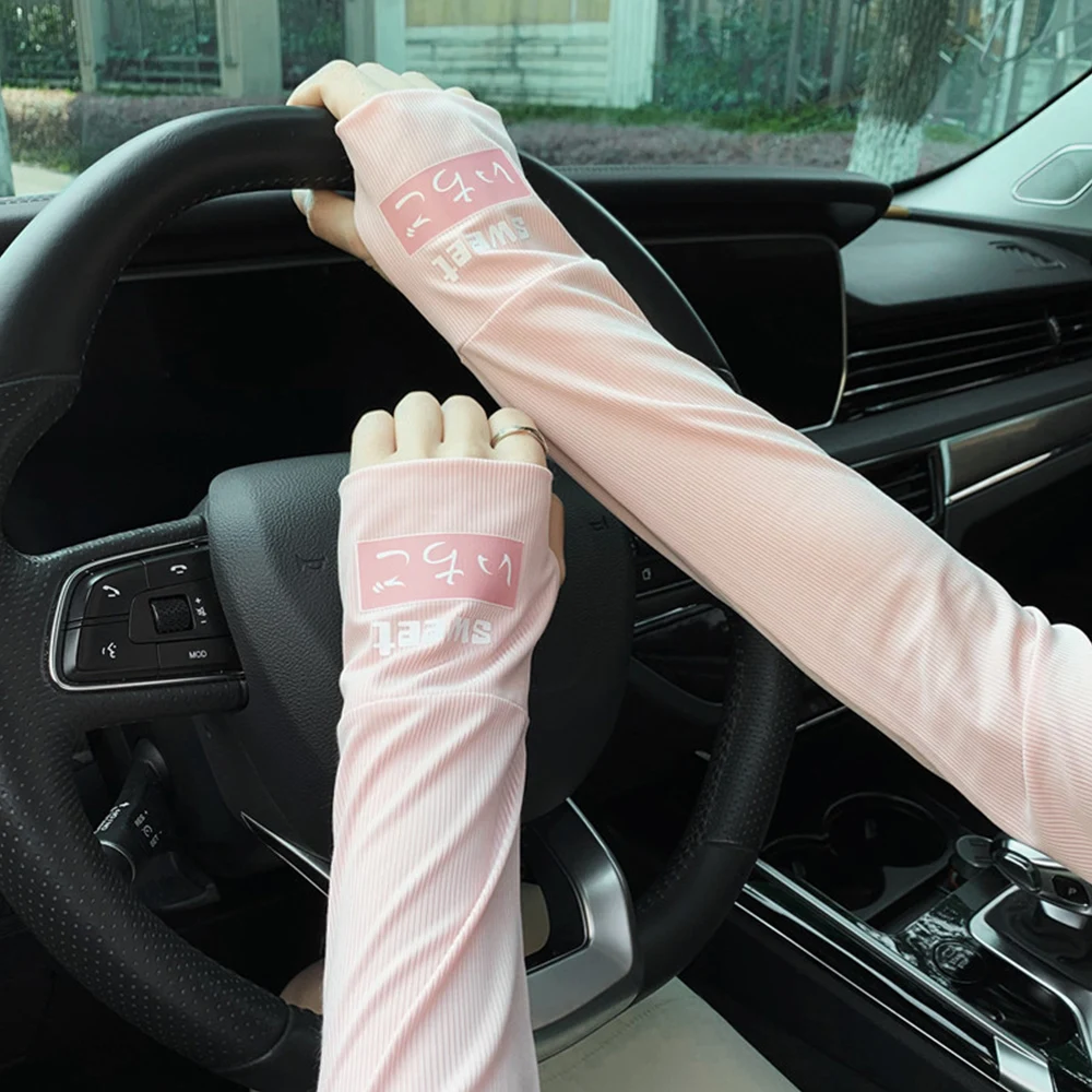 Summer UV Protection Arm Sleeves Sunscreen Driving Gloves Arm Cover Sun Protection Fake Sleeves Ice Silk Sleeve Outdoor Cyclign