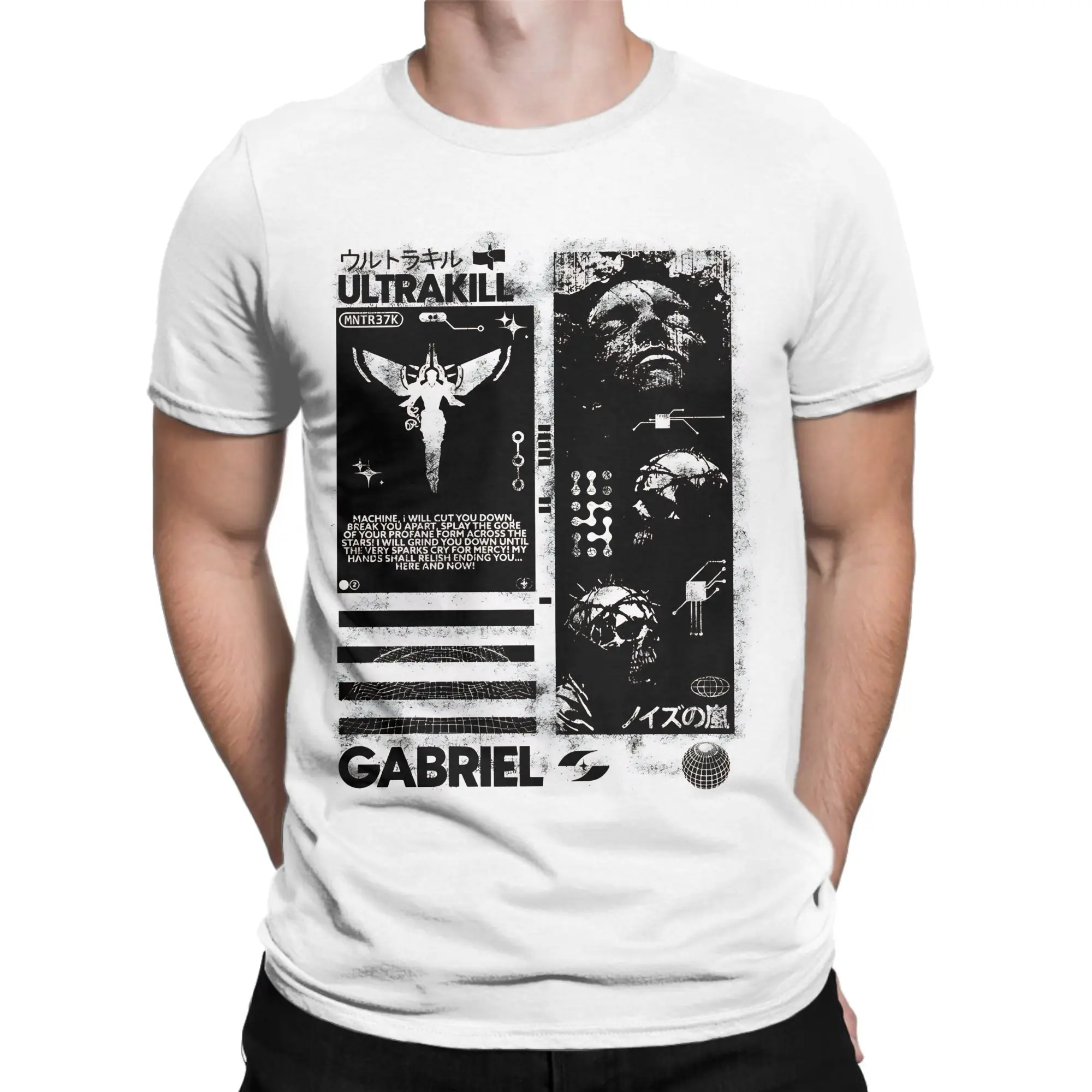 Men's  Ultrakills Gabriel Grunge Style Poster T Shirts  Pure Cotton Tees Summer Vintage Short Sleeve T Shirt O Neck Tee Shirt