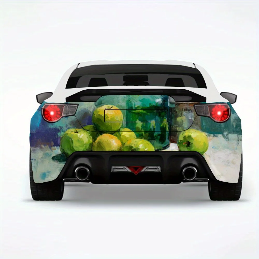 

Green Apples & Glass Bottle Car Sticker-Vinyl Decal for Car Rear, Waterproof Self-Adhesive Vinyl Stickers for Vehicle Tail & Bum