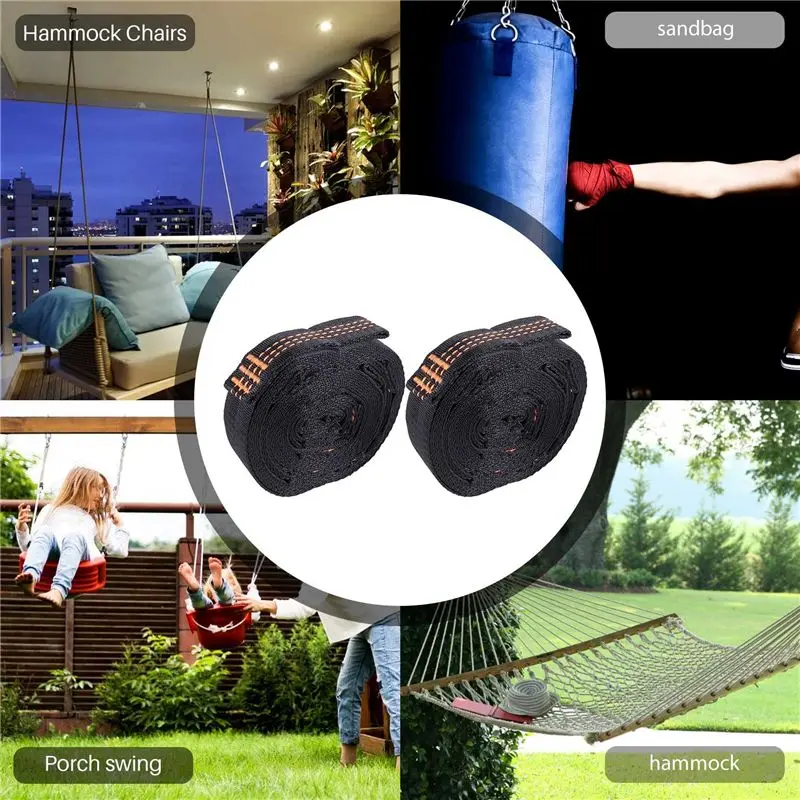 SEWS-2 Pcs 5-Ring High Load-Bearing Hammock Straps For Home Outdoor