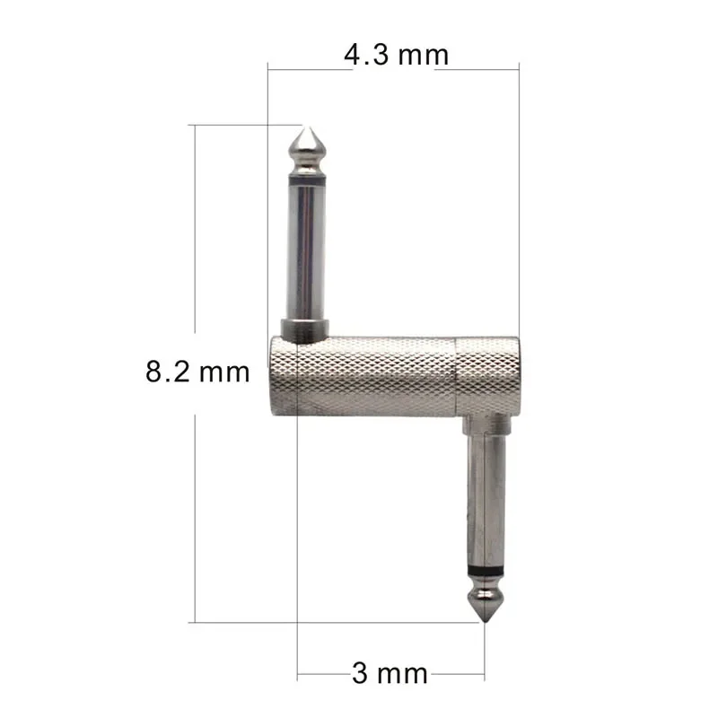 5Pcs Z Type 6.35mm Guitar Effect Pedal Connector Thread Connector Audio Adaptors Connecting Jack Chrome