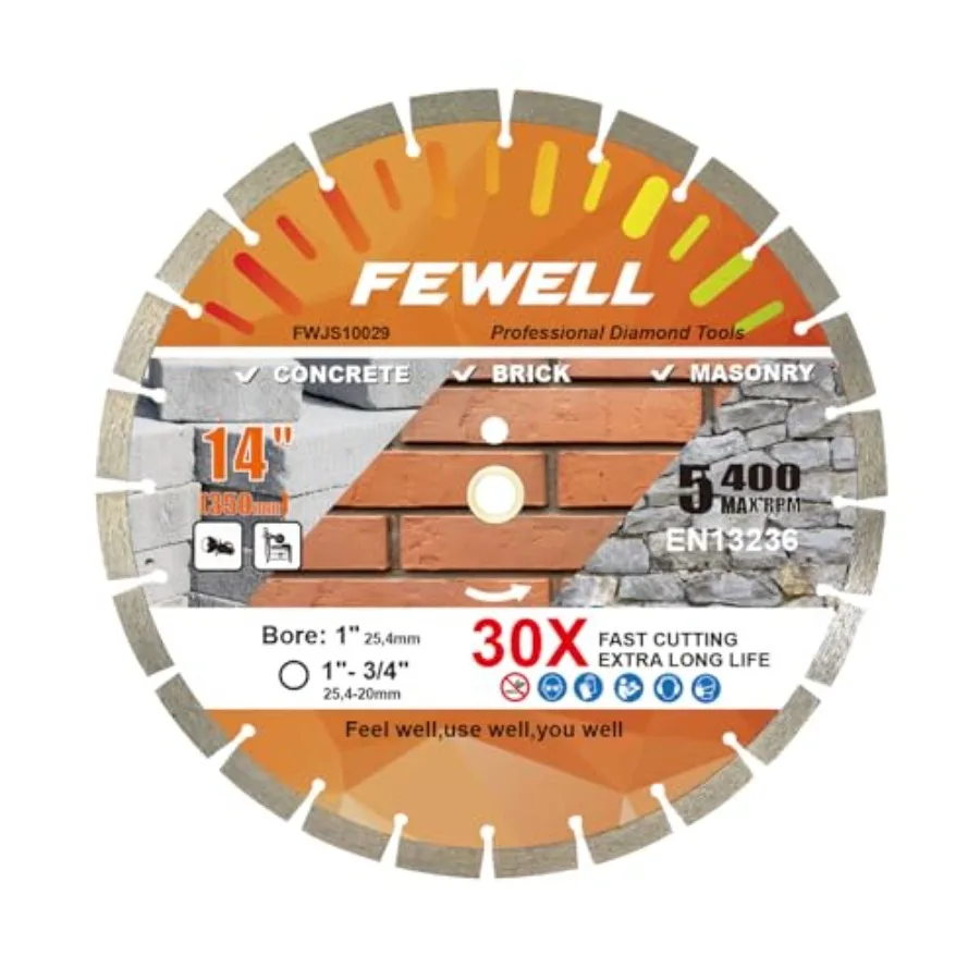 

4 Inch Diamond Concrete Saw Blade5mm Segment General Purpose Blade Dry/Wet Cutting Concrete Masonry Brick Block Stone with a "-