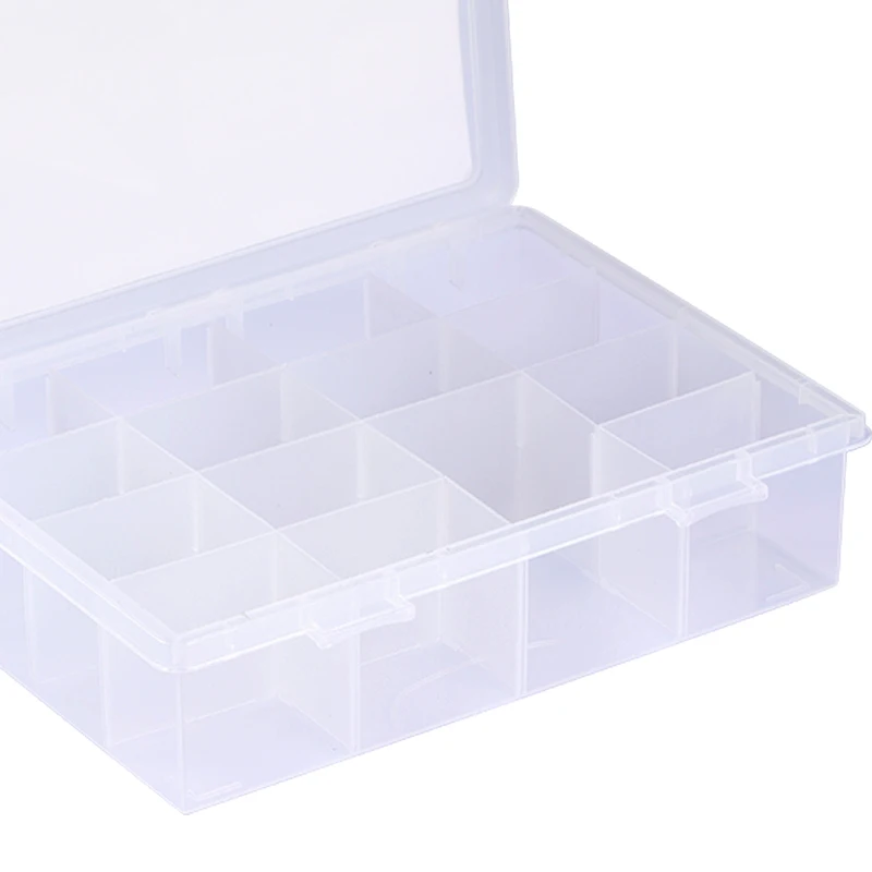 TOPFORZA Plastic Storage Box Abjustable Grids Small Component Jewelry Spareparts Button Storage CaseMini Parts Container