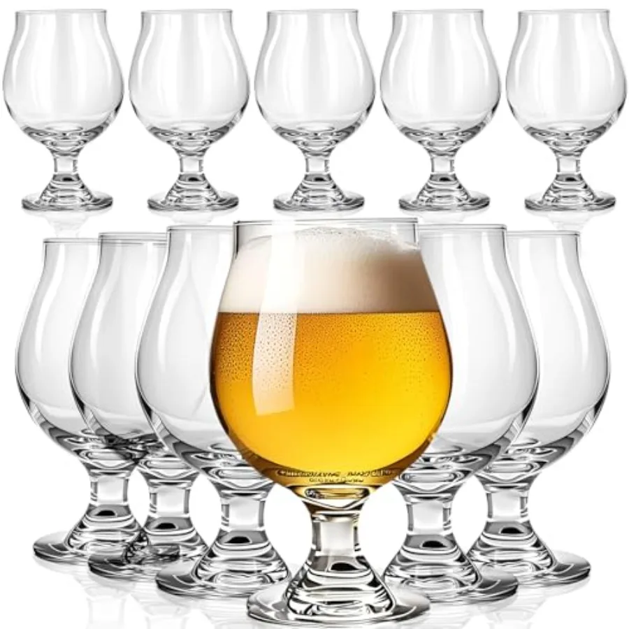 

Pcs 16 oz Classic Craft Goblet Beer Glasses Belgian Style Tulip Beer Glasses Cup Drinking Set for Bachelor Party, Hosting Party