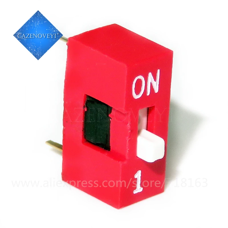 10pcs/lot Slide  Switch  1 2 3 4 5 6 7 8 9 10 12 Bit 2.54mm Position Way DIP Red Pitch Toggle Switch Red Snap Switch