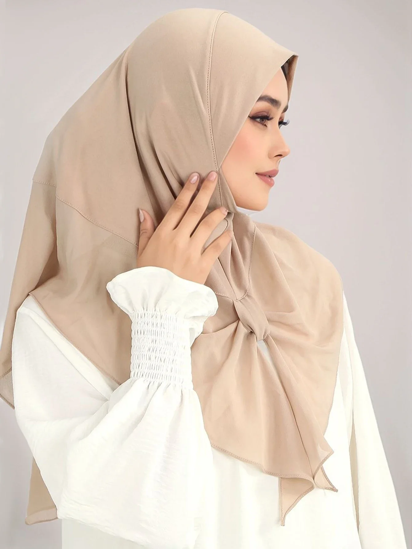 

New Bow Instant Scarf Knot Head Wrap Muslim Women Hijabs Shawl Islamic Scarves Ready To Wear Ramadan Eid Arabic Amira Turban Cap