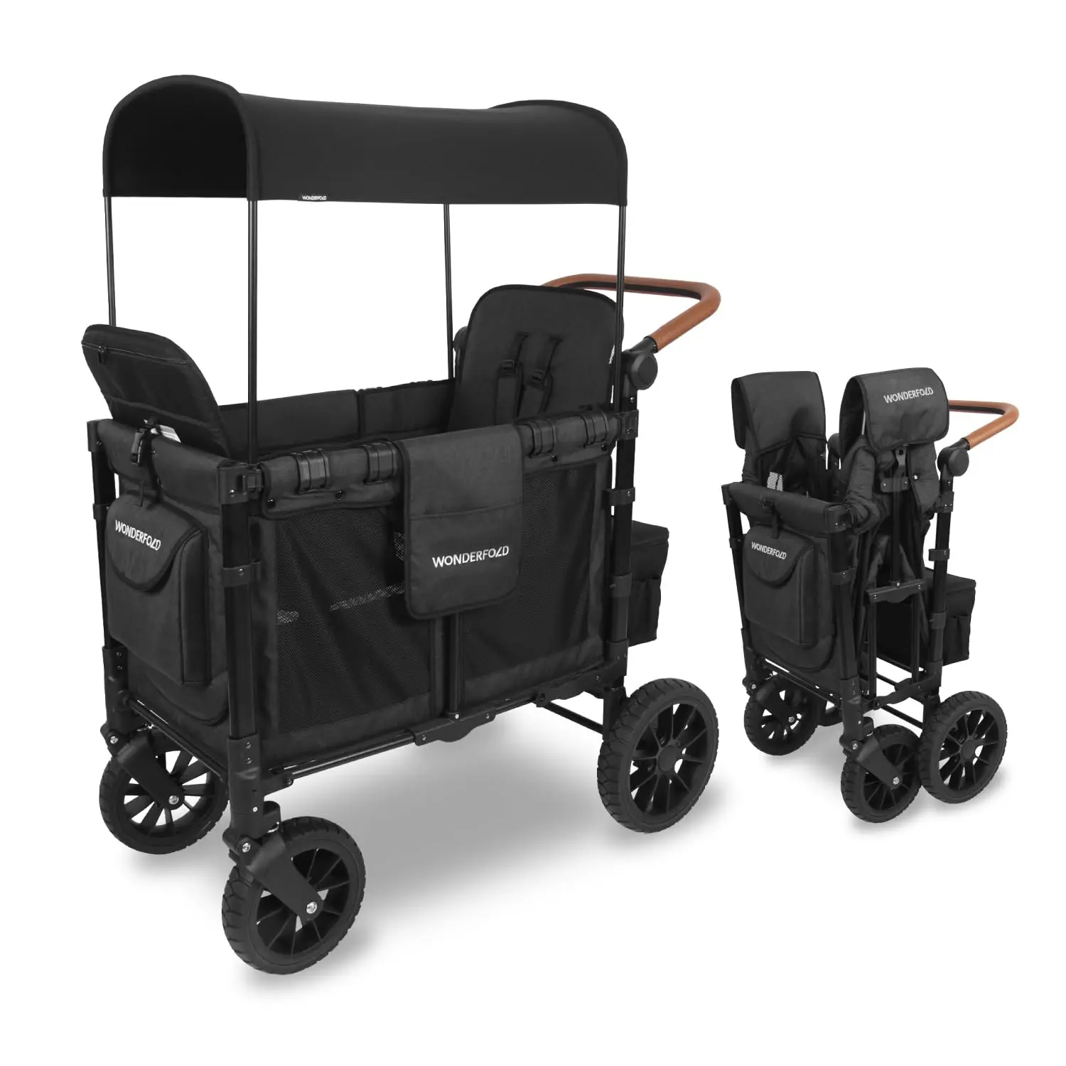 

W2 Luxe Stroller Wagon (2 Seater) - Collapsible Wagon Stroller with Seats with Magnetic Buckle 5-Point Harnesses