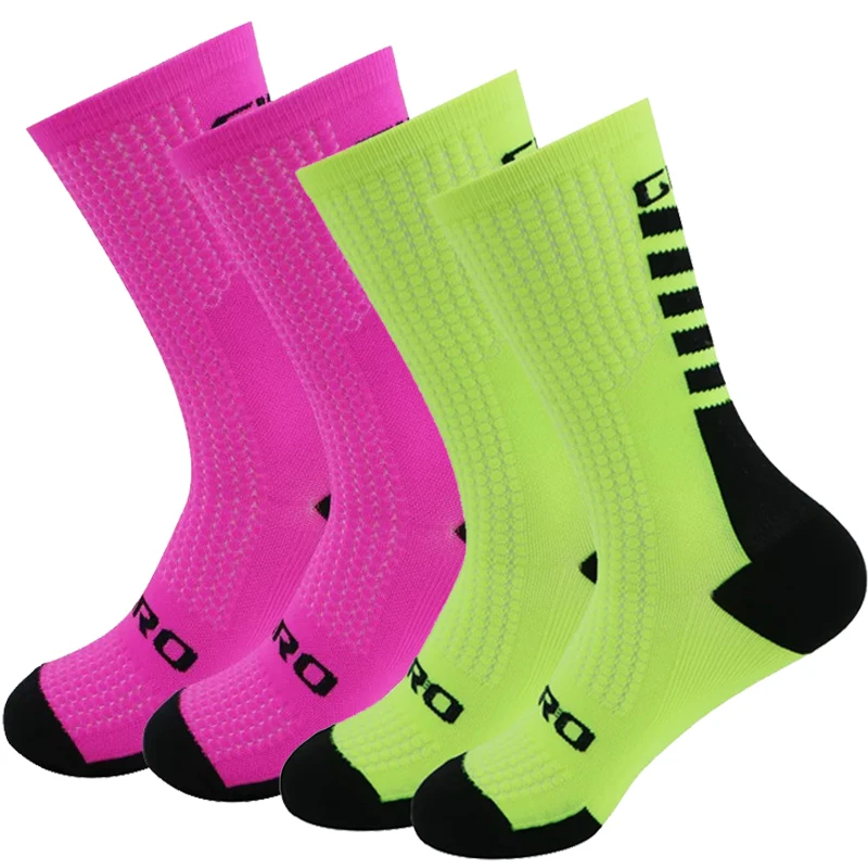 4 Pairs Cycling Socks Men Women Sports Sweat Absorbing Breathable Biking Socks Compression Football Soccer Road Pro Racing Socks