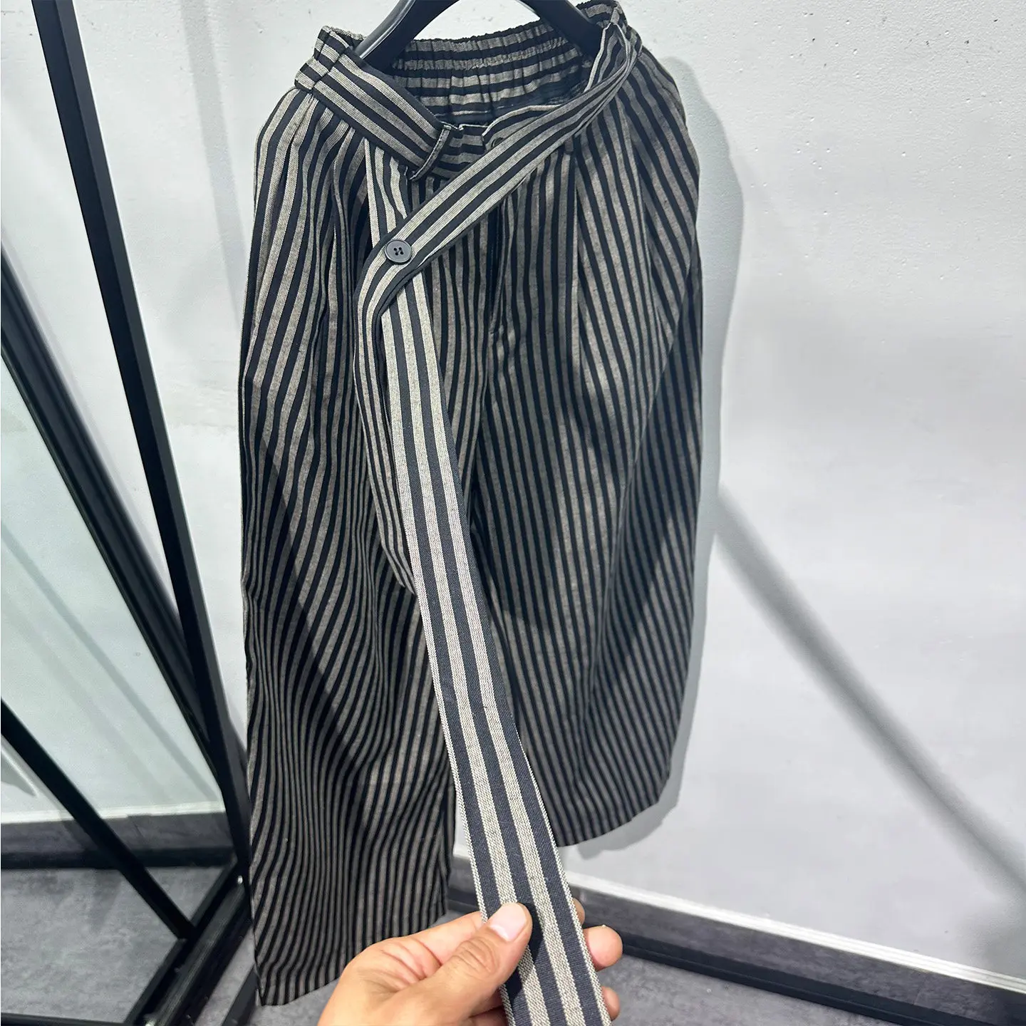 Avant-Garde Dark Design Vintage Striped Casual Pants Men's Autumn Loose Retro Idle Style All-Matching Straight Wide-Leg Pants