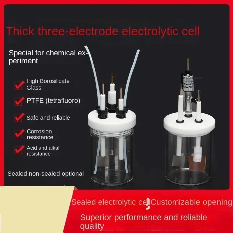 C001 Glass Seal Electrolytic Cell Sealed Electrolytic Cell 50ml-500ml Three-electrode System