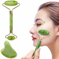 2PCS Gua Sha Naturstein Gowoman Gua Sha Gesichts Stein Gua Sha Visage Roller für Gesicht Massager Werkzeug Gouache schaber LBHL07