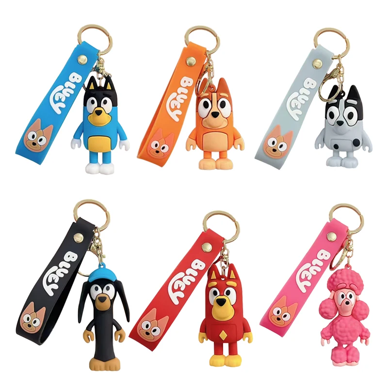 Bluey And Bingo Cartoon Keychain Muffin Coco Snickers Anime Figure Model Dolls Children's Backpack Decotation Pendant