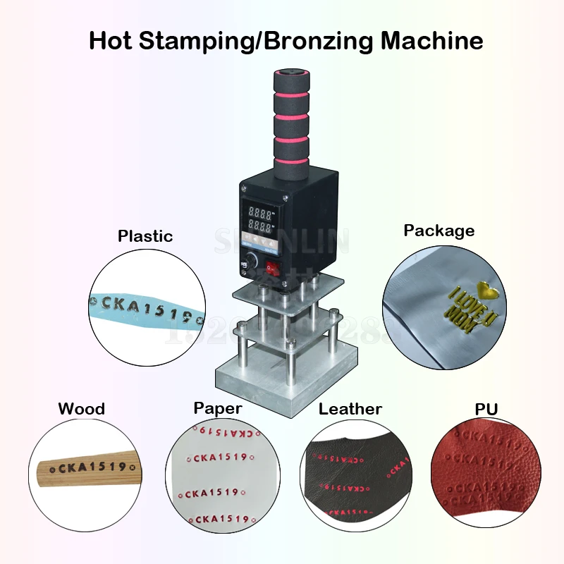 

Hot Stamping Printing Machine Board 10*13cm 1000W Portable LOGO Bronzing Tool Hand held Leather Wood Plastic seal Stamper SHENLI