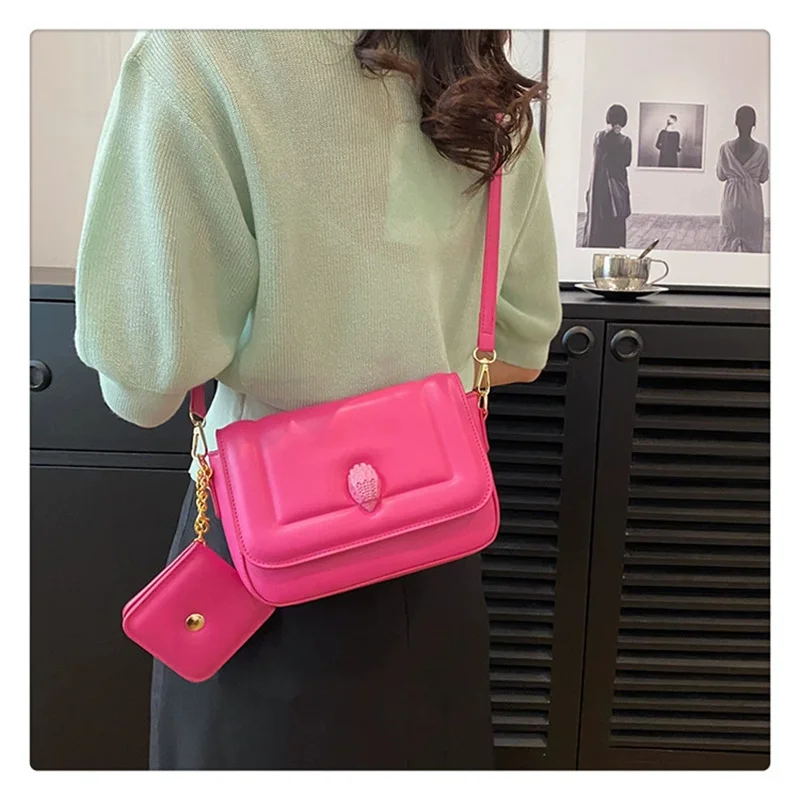 2023 Newest Square Bag Easy Matching Solid Color PU Leather Shoulder Bag Good Quality Fashion Crossbody Bag Women Messenger Bag