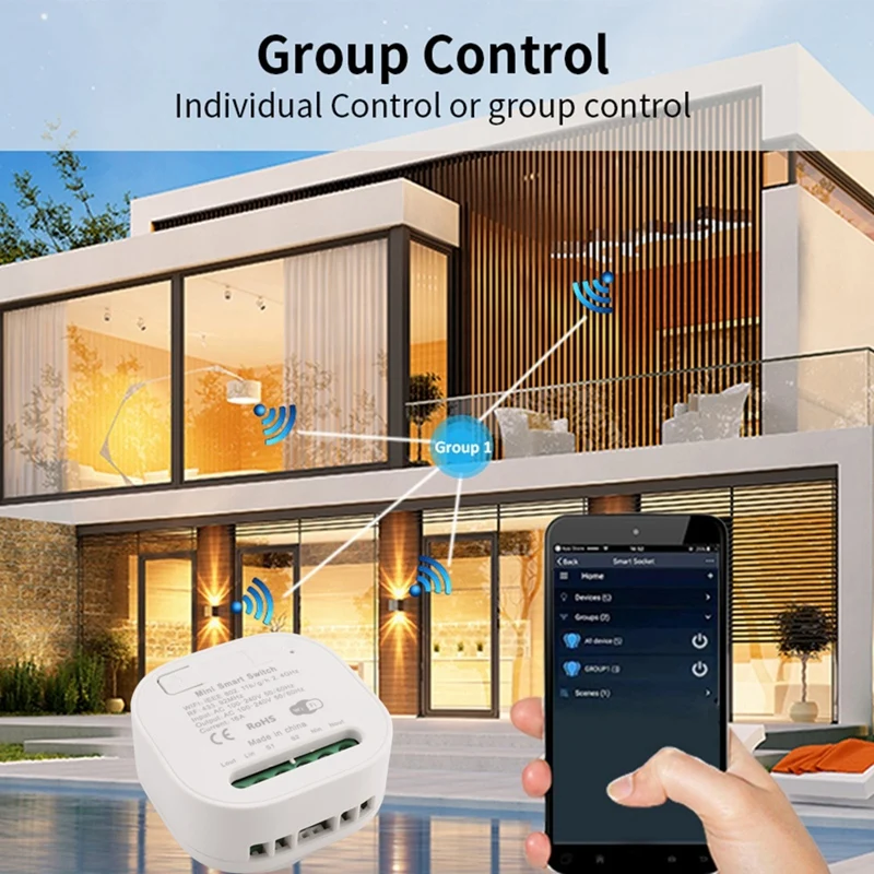 Tuya WIFI RF433 Receiver 16A Wifi Smart Wireless Switch 433Mhz Remote Control Smart Timer Switch For Alexa Google Home Durable