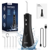 Sejoy Cordless Water Dental Flosser for Teeth Cleaning Denture Brushes 5 Tips IPX7 Portable Oral Irrigator for Home Travel