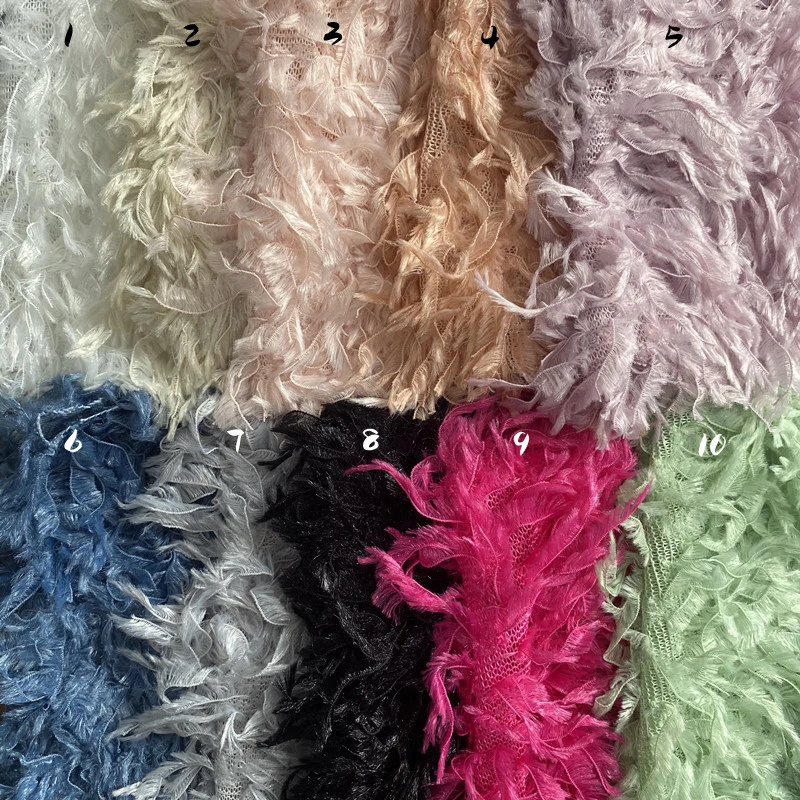 Simulation Feather Fringe Tassel Fabric Soft Stretch Material for Clothing Designer DIY Costume Shooting Background Decoration