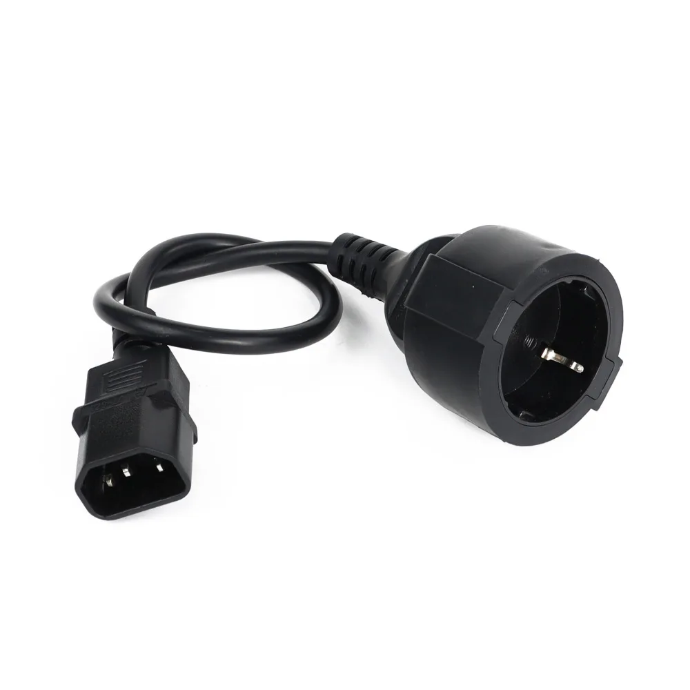 Compact C14 To European Socket Power Adapter Plug Converter Connector For Travel Electronic Equipment Connection
