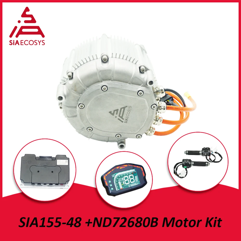 

SIA155-48 18KW Peak PMSM Hairpin Motor Electric Mid Drive Motor Kit with ND72680B Encoder Controller for High Power E-Motorcycle