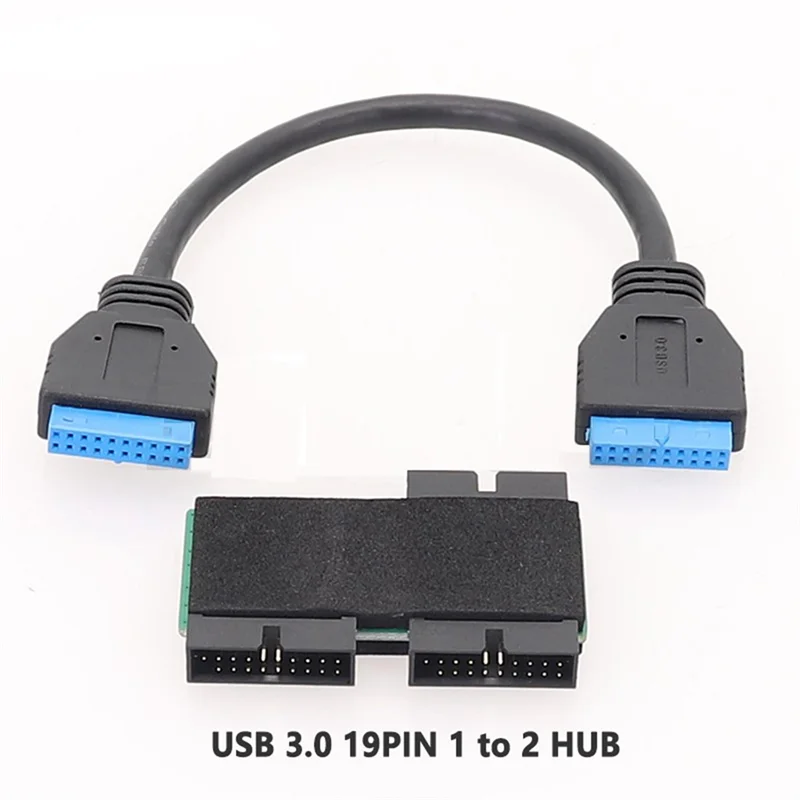 ATP-USB HUB 3.0 19Pin 1 a 2 Cabeçalho Cabo de Extensão com Chip de Adopção e Linha de Cabo Modular e Placa de Expansão