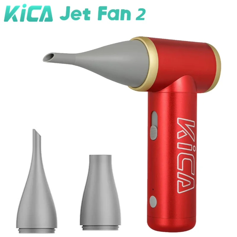 KICA-plumero de aire comprimido Jetfan 2, soplador de polvo eléctrico portátil, inalámbrico, limpiador de teclado de ordenador para PC y coche,