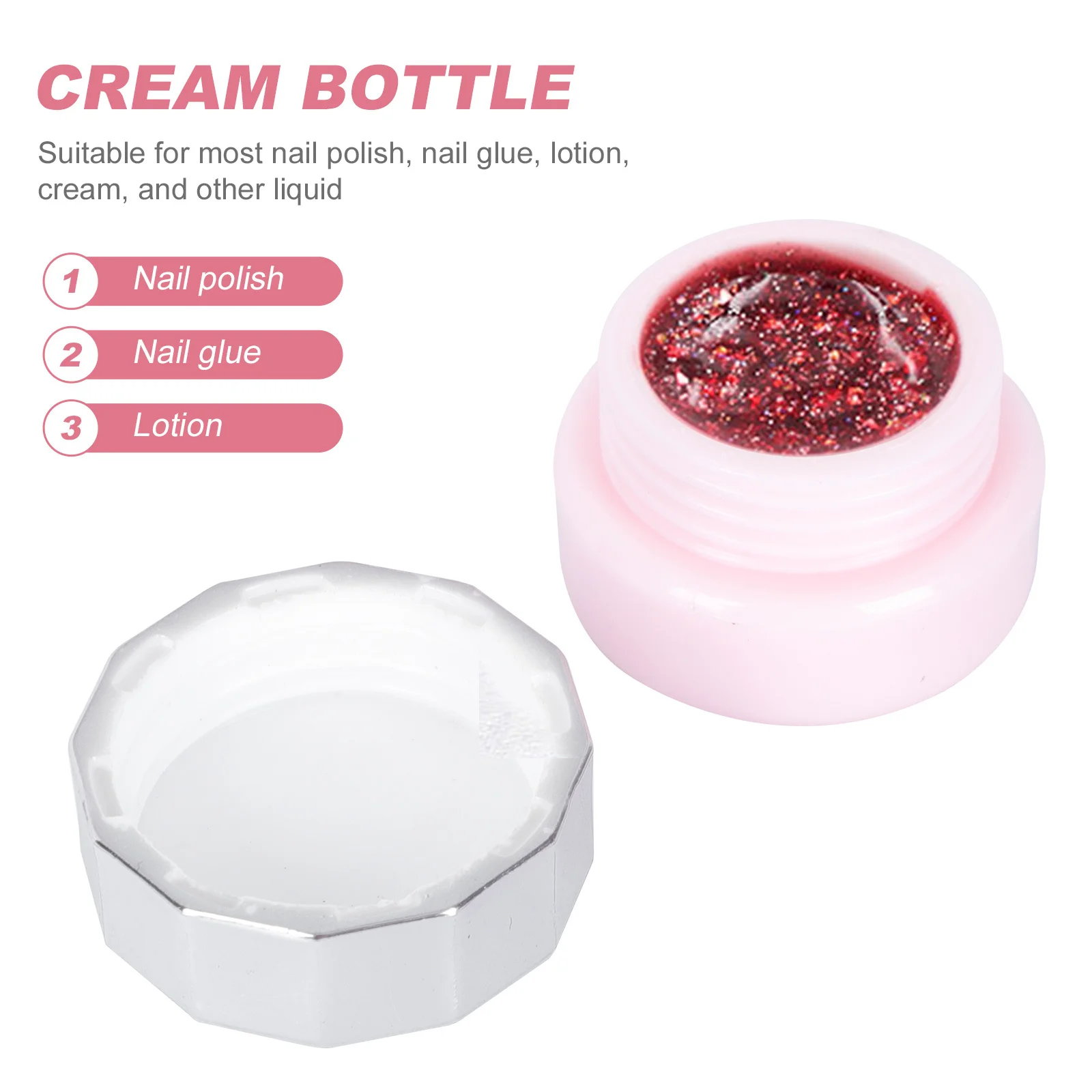 ขวดเจลกาวติดเล็บ 4 ชิ้น ภาชนะเปล่าแบบพกพาสำหรับเดินทาง ขวดพลาสติกทนทานสำหรับเก็บโลชั่น ครีม