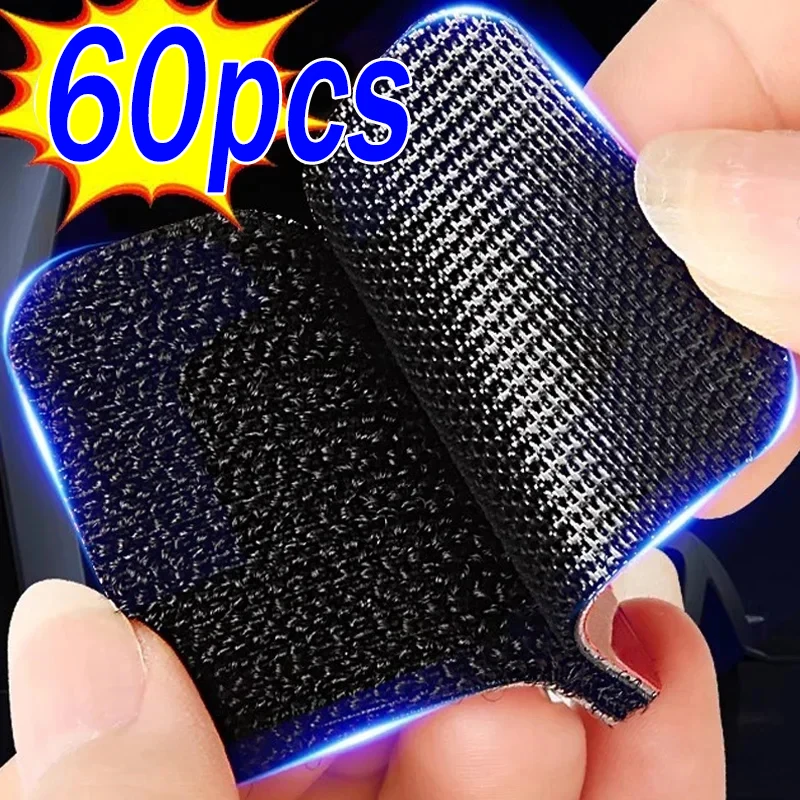 60-2pcs Carpet Fixing Stickers Double Faced High Adhesive Car Carpet Fixed Patches Home Floor Foot Mats Anti Skid Grip Tapes