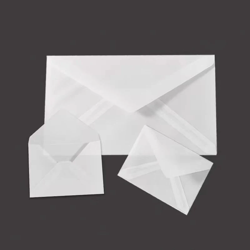 50pcs Translucent Envelope for Invitations Postcards European Giftbox Message Card Envelopes Wedding Sulfuric Acid Paper Storage