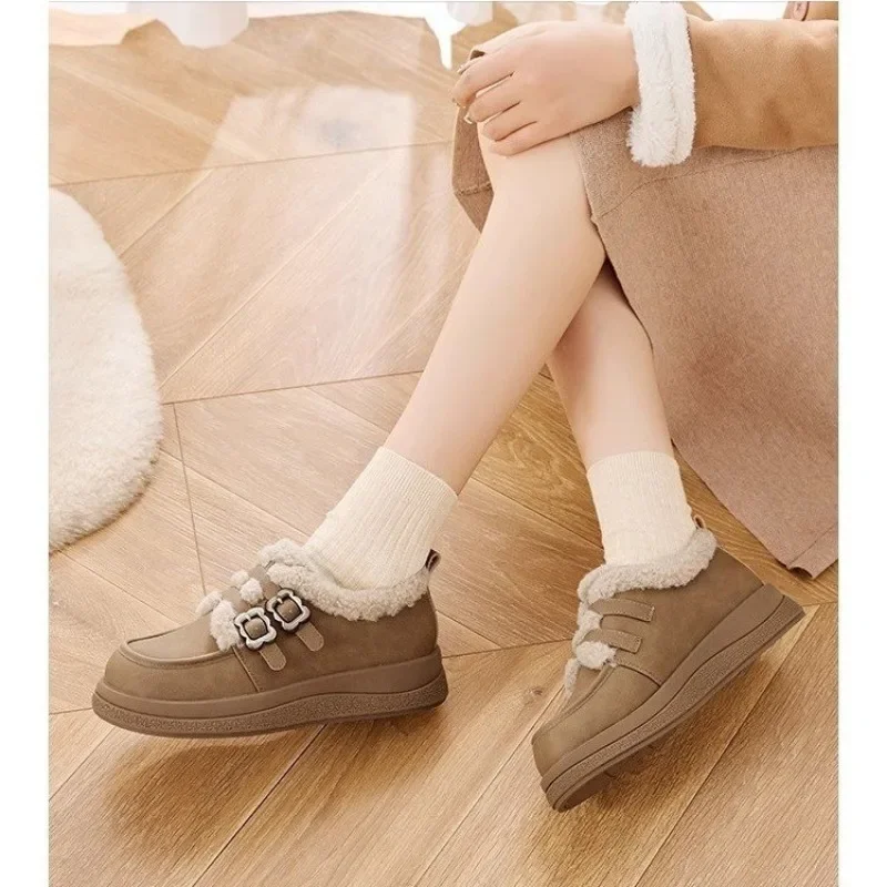 

Women's Low-top Boots Winter New Thick Soled Short Flannelette Snow Boots Fashion Solid Color Comfortable Warm Non-slip Loers