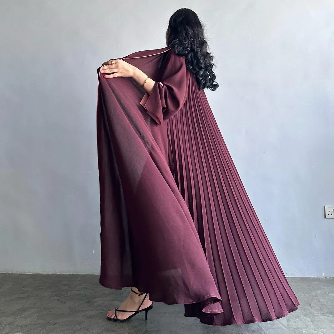 Elegant Button Split Sleeve Sleeve Muslim Abaya for Women Abayas Maxi Vestidos Morocco Kaftan Turkey Arabic Long Robe 2023