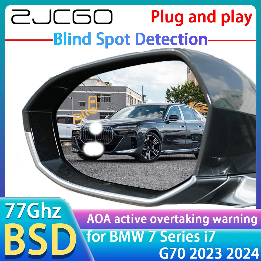 ZJCGO 77GHz Radar Detector BSD Blind Spot Detection Alert Mirror Assistance Accessories System For BMW 7 Series i7 G70 2023 2024