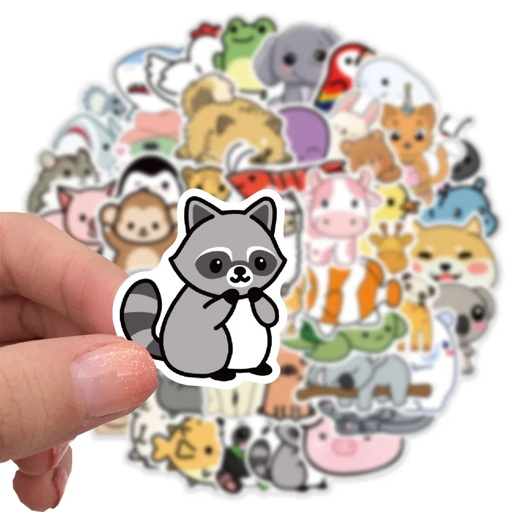 Kawaii Animal Stickers 50-Count Waterproof Set for Kids — view 1