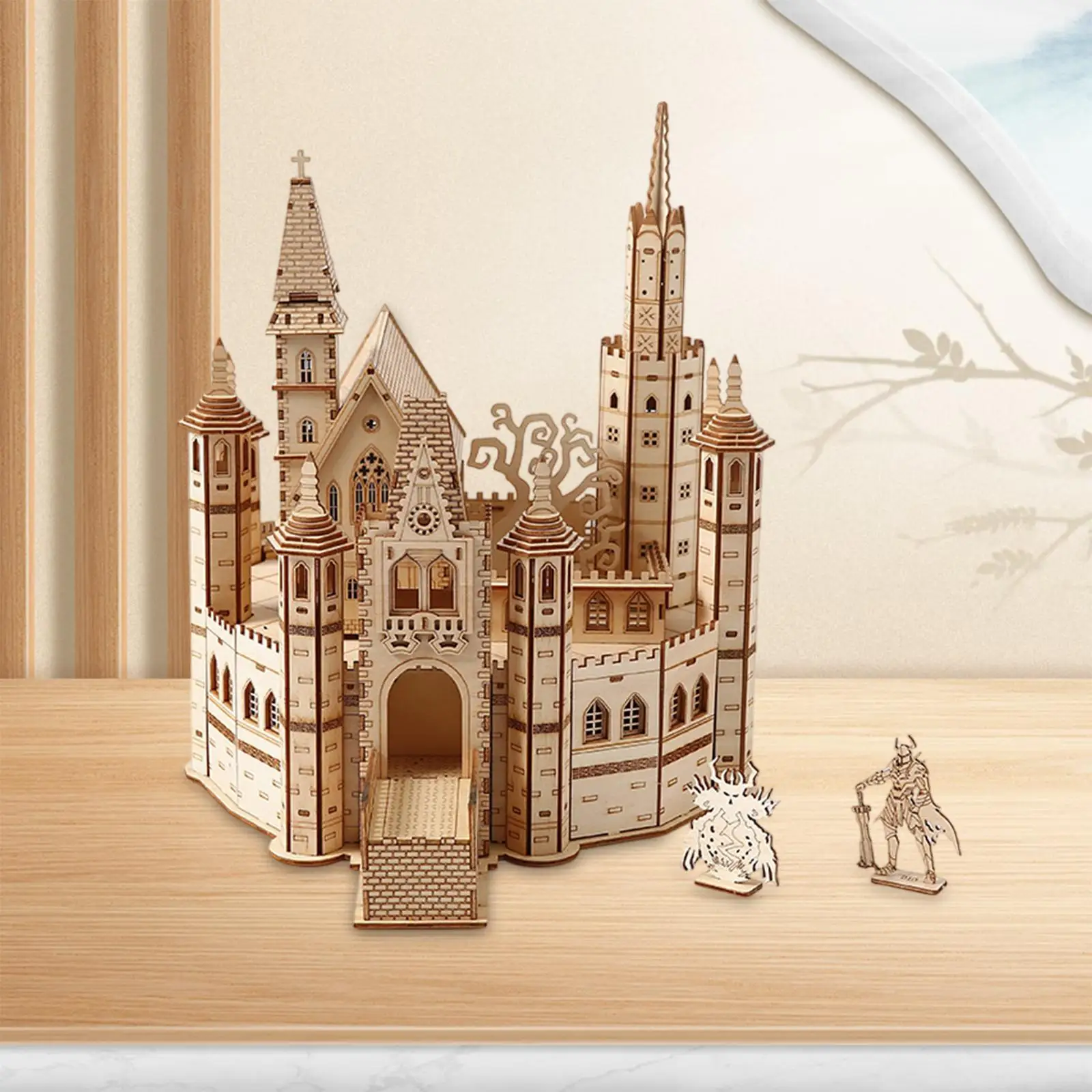 3D Wooden Castle Puzzle Craft Creative DIY Project for Adults Kids Gift